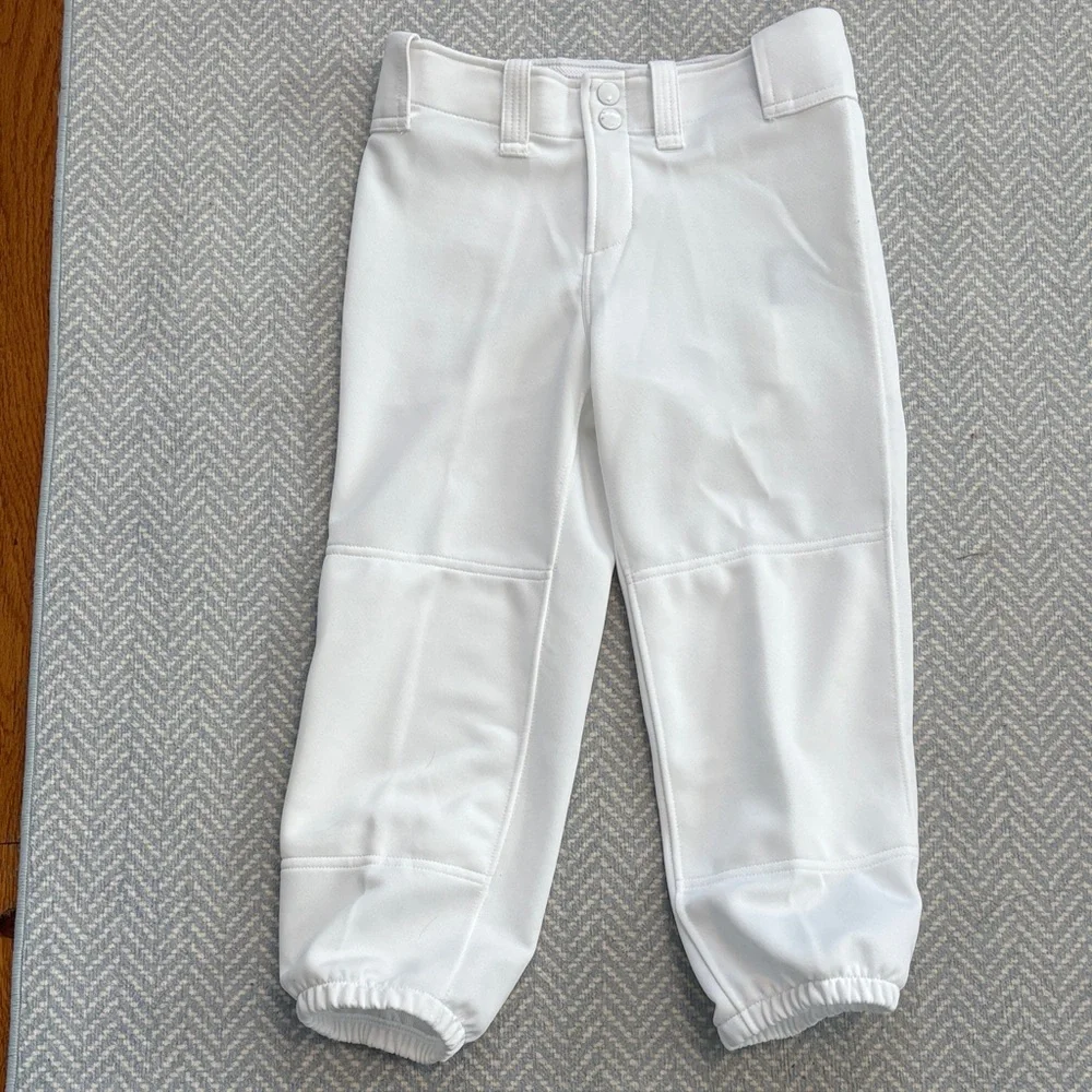 Mizuno White Girls Softball Pants - Picture 1 of 3
